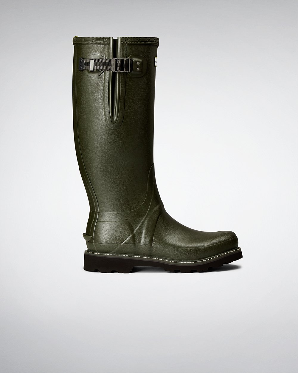 Botas de Lluvia Altas Hunter Hombre - Balmoral Side Adjustable - Verde Oscuro Oliva - JMWTZFK-54